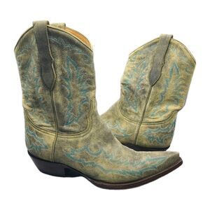 Old Gringo Vegas Green / turquoise Leather Cowboy Boots Women’s Size 10